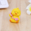 Cute yellow duckling figurine holding a pink phone for office desktop car interior decor - Holding Pink Phone Style - Yellow