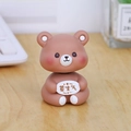 Cute brown bear desk ornament holding a sign with healing text for car interior - Shaking Head Bear Style (2266B)