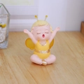 Cute bee-themed baby figurine for desk decoration with yellow wings and antennae - Cheering Little Bee Elf (Yellow)