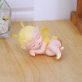 Cute sleeping bee baby figurine desktop ornament with yellow wings and golden shoes - Sleeping Bee on Side (Yellow)