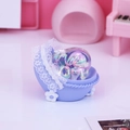 Luce notturna gatto che dorme in culla viola con finitura cangiante per camera - Stile Maiale Viola