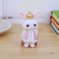 Cute bunny resin figurine wearing a white lace princess dress and golden crown - Style B Sun Moon Rabbit Small Ornament