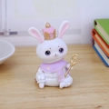 Cute resin rabbit ornament with a golden crown and purple cloak for desk decoration - Style D Sun Moon Rabbit Small Ornament