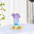 Supporto da tavolo astronauta creativo con sfumatura viola-blu e base con stelle - Stile B Sguardo alla Galassia Supporto Telefono Astronauta