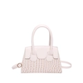 Sac à main beige tendance pour femmes avec motif crocodile et bandoulière réglable - Blanc