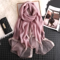 Elegant lavender pink summer silk scarf with delicate beaded edges and glitter trim finish - Taro Purple