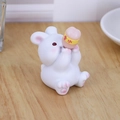 Cute white bunny figurine holding a milk bottle for car interior and desk decoration - White Rabbit Style