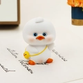 Cute white duck resin car ornament with a yellow chicken bag and blue eyes - White Type C Small Ornament (0037)