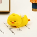 Cute yellow duck figurine with white wings and rosy cheeks for car dashboard decor - Yellow Type D Small Ornament (0036)