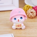 Cute pink bunny resin figurine wearing a straw hat and holding a lucky yellow plaque - Style B-No Disaster Rabbit