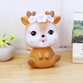 Cute deer money box in yellow finish, adorable gift for children's bedroom decor - 2B Brown Deer Large Size Open Eyes