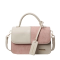 Minimalist beige and pink contrast crossbody bag with chic matte leather splicing - Off White