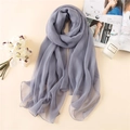 Elegant mauve grey lightweight chiffon scarf used as a sun protection beach shawl - Gray