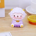 Cute resin sheep figurine in purple and white gradient for car and home decor - Style A Purple Sheep