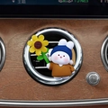 Cute cartoon rabbit car vent clip with blue headband and sunflower decoration - Pearl Earring Rabbit Style (2612B)