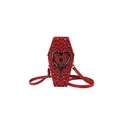 Gothic red coffin crossbody bag with black spider web and heart design for Halloween - Red (Spiderweb Heart Print)