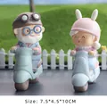 Elderly couple on vintage scooters resin figurines for home decor, 7.5x4.5x10cm - Travel GO - Motorcycle Riding Theme