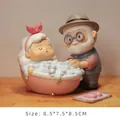 Statuina coppia anziani bagno schiuma tema 8,5x7,5x8,5cm regalo di matrimonio - Relax - Tema del Bagno