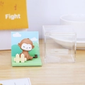 Miniature monkey figurine set with resin monkey, fence base and clear acrylic display box - Monkey