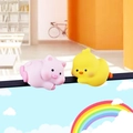 Mini cartoon pig and chick monitor ornaments made of soft stress relief silicone material - Lying Pig And Lying Duck Style