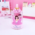 Roze muziekdoos met cartoon koppel en Say You Love Me basis met kroon en strik - 10A Romantische Kleurrijke Licht Muziekdoos