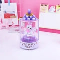 Purple carousel music box with rabbit on rocking horse and golden crown detail - 11C Carousel Colorful Light Music Box