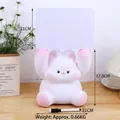 Pink rabbit piggy bank with whiteboard and marker pen for kids home desktop decor - Rabbit Holding Sign Message Board Bank (2582B)