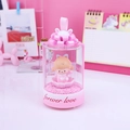 Pink cartoon girl LED night light music box with forever love base and fairy lights - 12B Rabbit Girl Starry Light Music Box