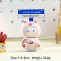 Pink pig figurine desk ornament with blue street sign, warm aesthetic for office decor - D-Salary Raising Pig