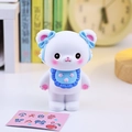 Linda figura de oso blanco con lazos azules y babero para escritorio o pasteles - Estilo Blanco (Modelo B)
