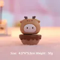 Cute brown reindeer tumbler ornament, decorative desk toy for stress relief, 4.5x4x5.5cm - Milk Coffee Deer
