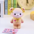 Linda figurita de oso rosa de resina con lazo amarillo para decorar escritorio - Estilo Marrón Claro (Modelo D)