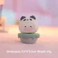 Cute panda tumbler ornament with green base, 4.5x4x5.5cm desktop resin pet figure - Baby Panda