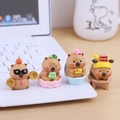 Set mit 4 niedlichen Capybara-Minifiguren für Schreibtisch- und Autodekoration - Set 4 Stück (036)
