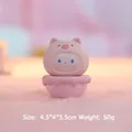 Cute pink pig character tumbler ornament, desk decor gift, 4.5*4*5.5cm size - Peach Piggy