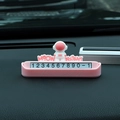 Pink cartoon astronaut temporary car parking card for dashboard with number display - Pink Style (BB2207-3)