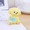 Figura de perro amarillo con cartel de fortuna para decoración de escritorio - Adorno de Perro de la Suerte