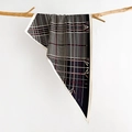 Fashionable black square headscarf with industrial cable print on a wooden branch - Black (SJ-34)