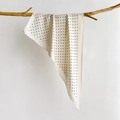Silk-like white polka dot neckerchief draped over a wooden branch with light texture - 88*136*64cm / White