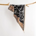 Chic retro architecture print neck scarf in silk-like fabric for women's professional wear - Brown (SJ-43)