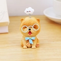 Lindo adorno de perro teddy jengibre con gafas azules, pajarita y detalle de nube - Chow Chow Jengibre (1D LUCK Mascota Chow Chow)