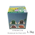 Mini Bubu Dinosaur collectible box containing 32 cute cartoon figurines for desktop decor - Mixed Color Display Large Box