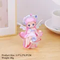 Pink fairy night light resin ornament with wings and flower base, 8.9cm height - As Shown / Dreamy Fairy Flower Lamp 1195-7b
