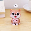 Figura decorativa de perro Shiba Inu con gafas rosas y pequeño gato de muelle para mesa - Shiba Inu Marrón (2K LUCK Mascota Shiba Inu)
