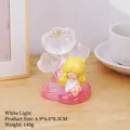 Luz nocturna de hadas con árbol de flores rosas y figura de niña sobre base - Como se muestra / Lámpara De Noche Tulipán 2246a
