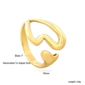 Detailed size specifications for a gold adjustable wavy stainless steel ring - Streamlined Wave Style (RI170907G)