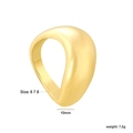 Vista detallada del anillo de cúpula chapado en oro con 10mm de ancho y tallas - US 6 / Estilo de Cúpula Gruesa (RI173806-8G)