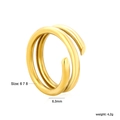 Detail view of 6.3mm gold layered spiral ring with size and weight specifications - Triple Layer Spiral Polished Style (RI169906-8G)
