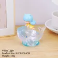 Luz nocturna de hada ballena azul para dormitorio con luz blanca y figura de niña - Como se muestra / Luz Nocturna Con Forma De Ballena 2246b