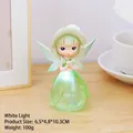 Forest fairy night light with white LED glow, miniature green resin decor for bedroom - As Shown / Cute Little Elf Lamp W1146-3c